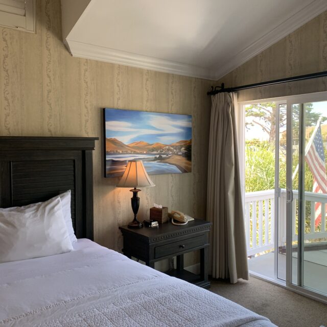 Room 205 Bed and balcony view